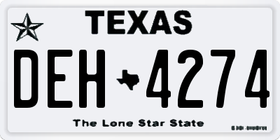 TX license plate DEH4274