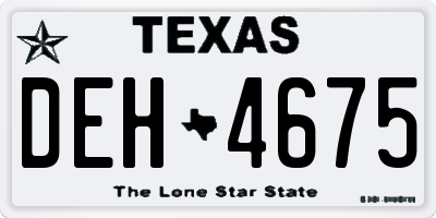 TX license plate DEH4675