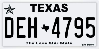 TX license plate DEH4795