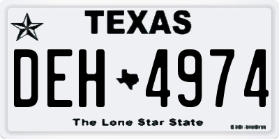 TX license plate DEH4974