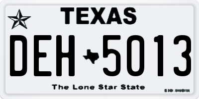 TX license plate DEH5013