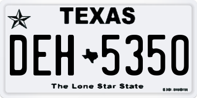 TX license plate DEH5350