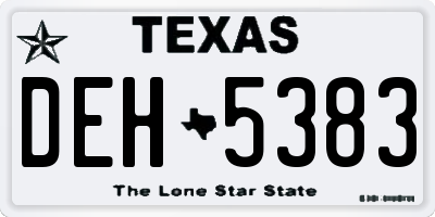 TX license plate DEH5383