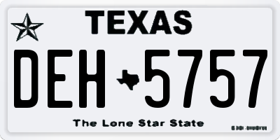 TX license plate DEH5757