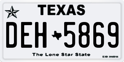 TX license plate DEH5869