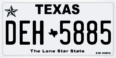 TX license plate DEH5885