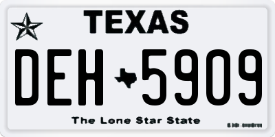 TX license plate DEH5909
