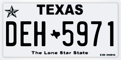 TX license plate DEH5971