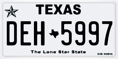 TX license plate DEH5997