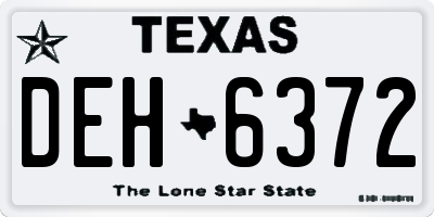 TX license plate DEH6372