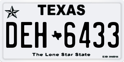 TX license plate DEH6433