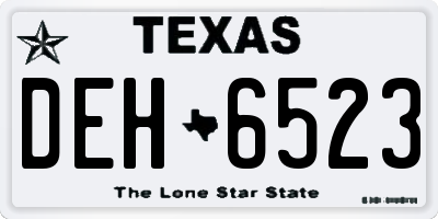 TX license plate DEH6523