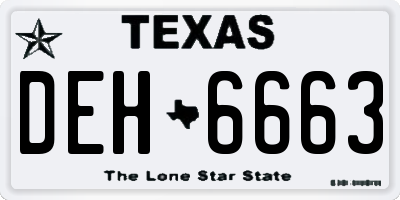 TX license plate DEH6663