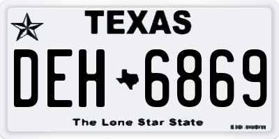 TX license plate DEH6869