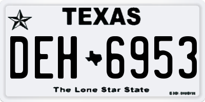 TX license plate DEH6953