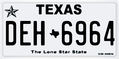 TX license plate DEH6964