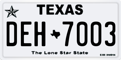TX license plate DEH7003