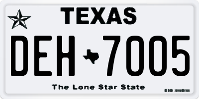 TX license plate DEH7005