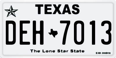 TX license plate DEH7013