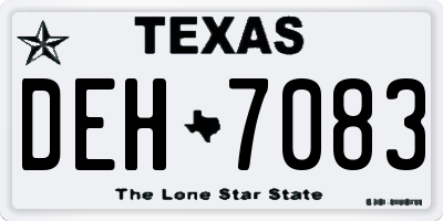 TX license plate DEH7083