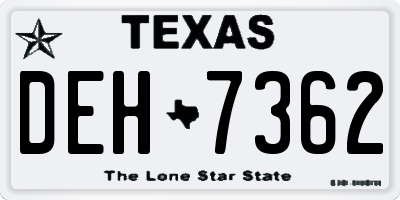 TX license plate DEH7362