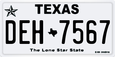 TX license plate DEH7567