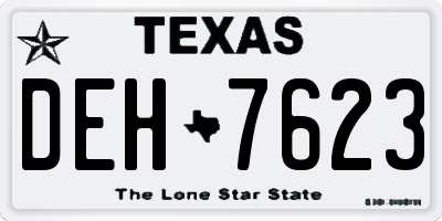 TX license plate DEH7623