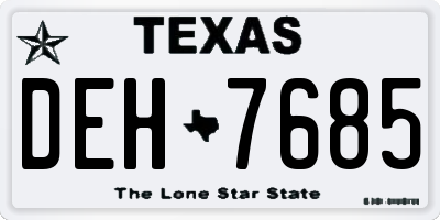 TX license plate DEH7685
