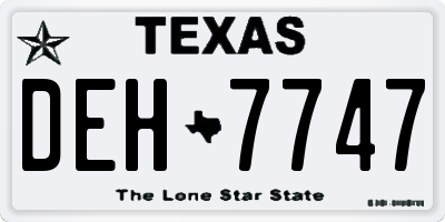 TX license plate DEH7747
