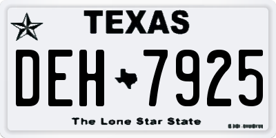 TX license plate DEH7925