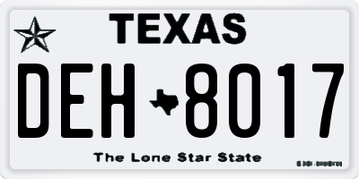 TX license plate DEH8017