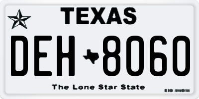 TX license plate DEH8060