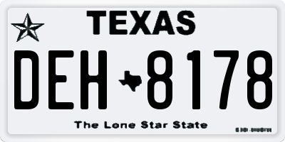 TX license plate DEH8178