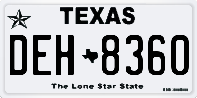 TX license plate DEH8360