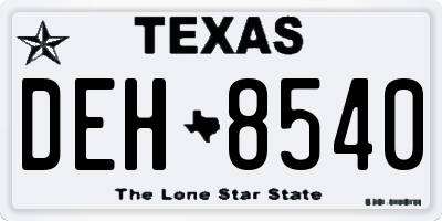TX license plate DEH8540
