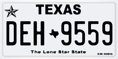 TX license plate DEH9559