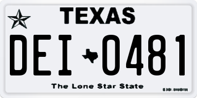 TX license plate DEI0481