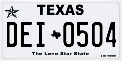 TX license plate DEI0504