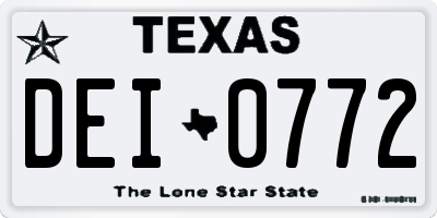 TX license plate DEI0772
