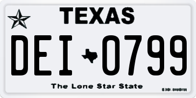 TX license plate DEI0799