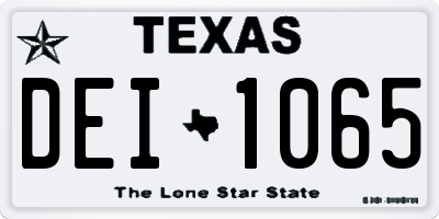TX license plate DEI1065