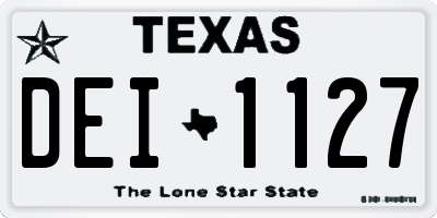 TX license plate DEI1127