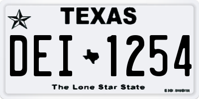 TX license plate DEI1254