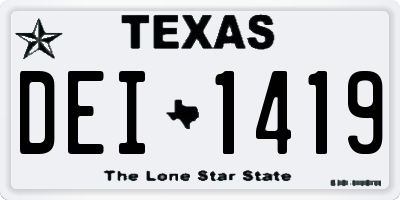 TX license plate DEI1419