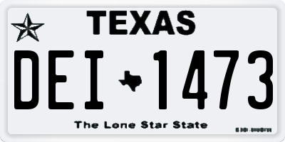 TX license plate DEI1473