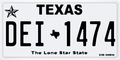 TX license plate DEI1474
