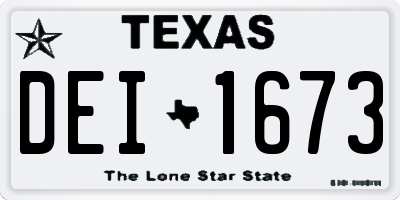 TX license plate DEI1673