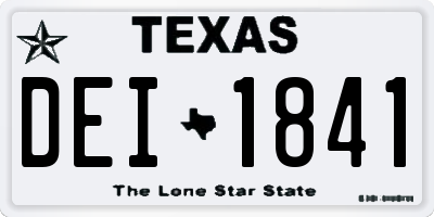 TX license plate DEI1841