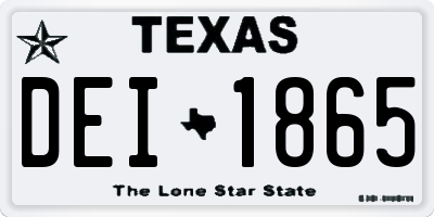 TX license plate DEI1865