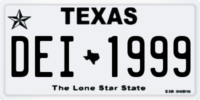 TX license plate DEI1999
